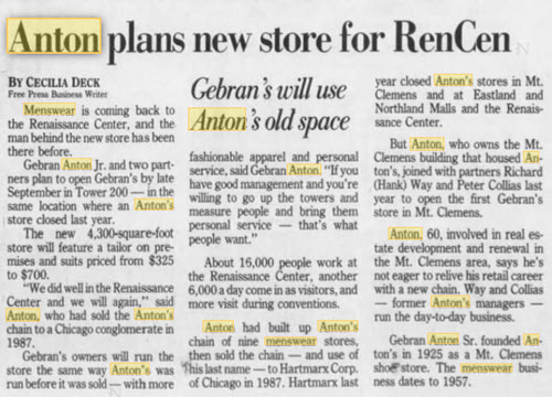 Antons - Re-Opening As Gabrans 1993 (newer photo)